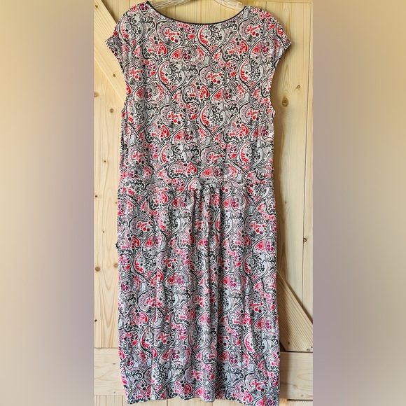 Boden Pink and Blue Sundress Cap Sleeve Scoop Neck Midi - Picture 5 of 8